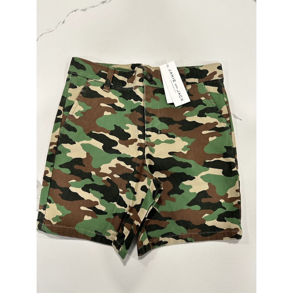 Janie and Jack‎ Kids Camo Cargo Shorts Size 7 Adjustable Waist